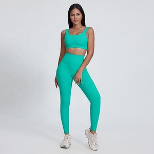 Conjunto de Ropa de Yoga de Gran Venta Lulu con Espalda Cruzada, Sujetador Deportivo Sexy Acolchado y Pantalones de Yoga con Efecto Levanta Glúteos, Conjunto de Sujetador y Leggings para Gimnasio y Fitness - Product Image 3