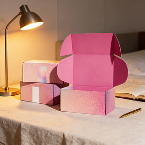 Cajas de Embalaje de Cartón Corrugado Reciclado Rosa Personalizadas para Regalos, Perfumes, Cosméticos y Envíos por Correo - Product Image 3
