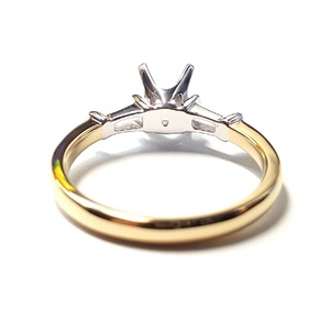 KOK vente en gros de bijoux de Saint Valentin de bonne qualité Solitaire 14K or blanc véritable diamant octogone bague de fiançailles semi-montée pour les femmes - Product Image 3