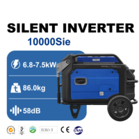 Générateur d'énergie portable silencieux à essence 6,8 kW/7,5 kW, 230 V monophasé, pour la maison, le camping, la sauvegarde, fourni par l'usine