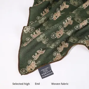 Collection de foulards carrés d'été en soie de mûrier tissée jacquard, personnalisés, en gros, ethniques, musulmans, doux pour la peau, 70 - Product Image 1