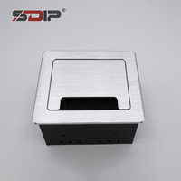 145*130 cepillo de aluminio Power Grommet debajo del escritorio Metal oculto salida multifuncional Oficina enchufes de mesa empotrados