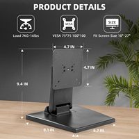 Support d'écran pliable réglable Wearson compatible VESA 75x75 100x100, support de bureau pour moniteur AIO et mini PC
