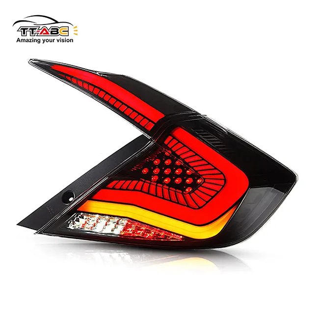 TT-ABC Factory New Style Full LED Modified Car Tail Light For Honda civic 2016-2018 Smoked Clear 12V