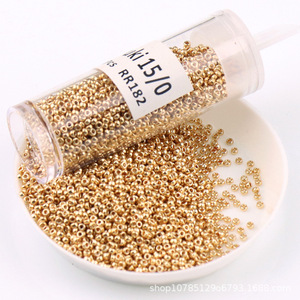 Boîte de 10g / Bouteille Perles de rocaille MIYUKI rondes électroplaquées or et argent, <span class=keywords><strong>en</strong></span> <span class=keywords><strong>verre</strong></span> émaillé, longue durée, pour bijoux et ornements DIY - Product Image 4