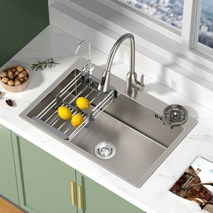 2025 popolare grande serbatoio 304 acciaio inossidabile Nano superficie grano di riso goffrato con rubinetto estraibile <span class=keywords><strong>lavello</strong></span> domestico di alta qualità - Product Image 6