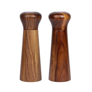 Molinillo de Pimienta Manual de Madera de Acacia Ecológico Vintage con Cabezal Redondo, Diseño Moderno, Molinillos de Sal y Pimienta para Uso Doméstico - Product Image 1