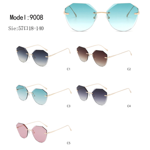 Gafas de Sol Ovaladas Azules con Degradado Sin Montura, Cómodas, con Logotipo Personalizado, Unisex, Ligeras, Protección Solar para Adultos - Product Image 3