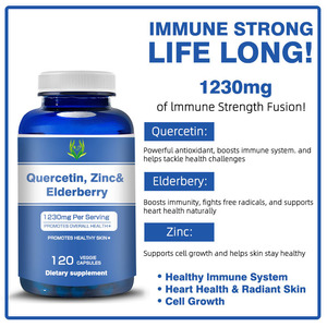 แคปซูลเคอร์ซิตินซิงค์เอลเดอร์เบอร์รี่สูตรธรรมชาติสำหรับผู้ใหญ่เพิ่มระบบภูมิคุ้มกันสารต้านอนุมูลอิสระเพื่อสุขภาพโดยรวม - Product Image 5