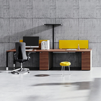 Bureau modulaire ouvert moderne poste de travail 2-6 personnes bureau d'ordinateur en bois avec cloison meubles panneau durable style bois