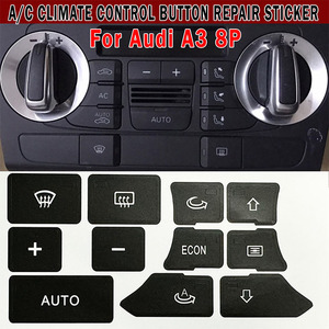 Pegatina de Repuesto para el Panel de Aire Acondicionado del Audi A3, Adhesivo de PVC Negro, Botón de Repuesto, Pegatinas Interiores YH24022304 - Product Image 5