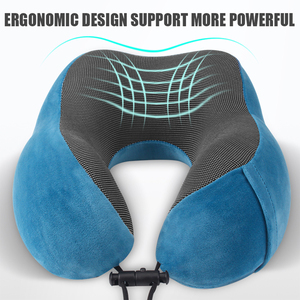 Bantal Leher Ergonomis untuk Perjalanan dari Busa Memori dengan Kain Magnetik yang Dapat Dicuci dan Disesuaikan, Mendukung Leher - Product Image 3