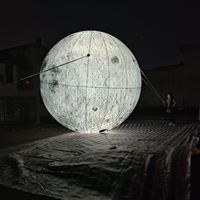 Lune gonflable pour événements en plein air, lumières géantes à LED décoration de planète gonflable pour projets, festivals et événements thématiques