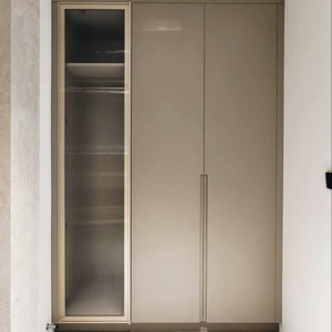BALOM High End U-Shaped Luxury Walk in Closet Built-in Glass Wood Soft Close Drawers <b>LED</b> Light Custom OEM Wholesale - Product Image 5