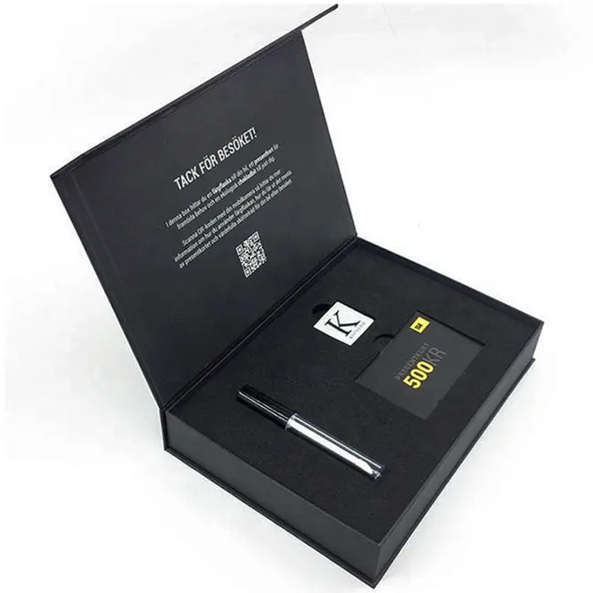Магнитная Подарочная коробка роскошь Высокое качество пользовательские черные бумажные упаковочные коробки для продукта