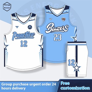 Tenues de basketball personnalisées américaines pour femmes et hommes, ensembles de maillots à manches courtes 100 % polyester antibactérien pour les sports universitaires - Product Image 5