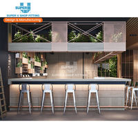 Comptoir de café en bois, meubles de comptoir de café, jus personnalisé, boulangerie, Service de conception de comptoir de café