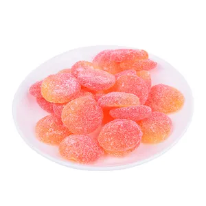 Factory Wholesale Peach Slices Shaped Gummy Of Daily Soft Candies