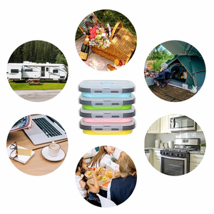 Rectangle 4 ensembles de boîtes à <span class=keywords><strong>lunch</strong></span> en silicone durables pour enfants boîte à <span class=keywords><strong>lunch</strong></span> étanche conteneur alimentaire pliable <span class=keywords><strong>grande</strong></span> boîte à <span class=keywords><strong>lunch</strong></span> pour les enfants - Product Image 3