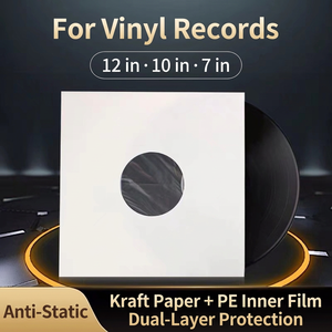 Weiße Kraftpapier-Schallplattenhülle PO Polyethylen-Innenhülle für 12 Zoll 10 Zoll 7 Zoll LP - Product Image 1