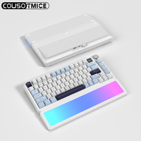Clavier mécanique sans fil de jeu 84 touches, personnalisé, Bluetooth, tri-mode, Hot-swappable, Gasket, avec rétroéclairage RGB et repose-poignets, en français et en allemand