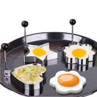 Anneaux à œufs en acier inoxydable écologiques, poignée multi-formes, moule à œufs, appareil à omelettes, accessoires de cuisine