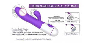 Vibratore a Doppia Testa in Silicone a Forma di Coniglio per Donne, Giocattolo Sessuale per Adulti, Bacchetta Magica, Dildo Massaggiatore per Donne - Product Image 6