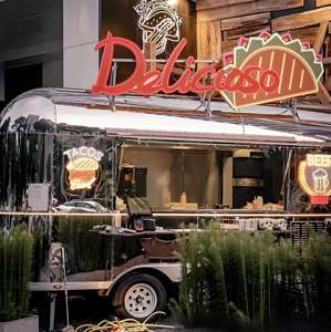 Camionnette à glaces rétro en aluminium avec machines d'arcade intégrées, décor <span class=keywords><strong>Pac</strong></span>-<span class=keywords><strong>Man</strong></span>, friandises glacées classiques, remorque alimentaire remorquable - Product Image 5