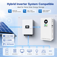 Baterai LiFePO4 5.12kWh Layar Sentuh Terpasang di Dinding 51.2V 100Ah 100A PACE BMS Paket Baterai Penyimpanan Energi Surya Residensial XU CAN