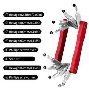 Kit d'outils de réparation de vélo, clé à rayons hexagonale pliable pour <span class=keywords><strong>VTT</strong></span>/vélo de route, tournevis, ensemble d'outils multifonctions - Product Image 2