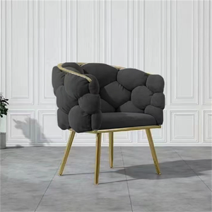Silla de tocador moderna tapizada en terciopelo para mujeres y niñas - Muebles para dormitorio, apartamento y hogar - Product Image 6
