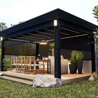 175 Réglable Motorisé En Aluminium Pergola Électrique Télécommande Étanche Rétractable Gazebo Persienne Toit Balcon Jardin