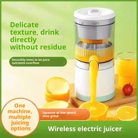 Oplaadbare draagbare elektrische citruspers van plastic met pulpseparatie voor sinaasappel- en citroensap, voor één persoon