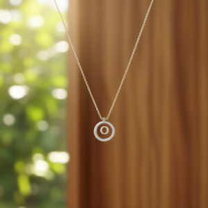 Collar con Colgante de Diamante en Forma de Letra O, Cadena de 2 cm, Joyería de Moda - Product Image 3