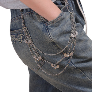 โซ่คล้องกางเกงโลหะหลายชั้น วิงส์ ทำจากโลหะผสมสังกะสี สไตล์ลำลอง ฮิปฮอป - Product Image 1