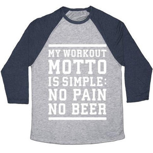 No Pain No Beer Camiseta de béisbol unisex de mezcla triple - Product Image 5