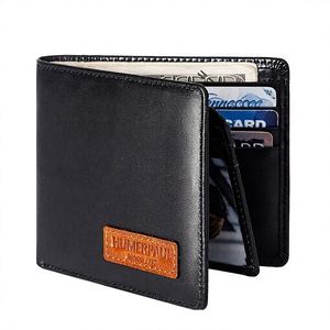 Portefeuille pour homme en cuir véritable avec protection RFID, pince à billets et doublure en polyester, portefeuille minimaliste de marque - Product Image 4