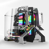 Internet Cafe E-Sports Water-Cooled ATX Full Tower Gaming Case Special-Shaped Open Tempered Glass Side-Transparent Desktop Stock