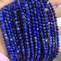 Pierre de Lapis Lazuli naturelle à facettes 2mm 3mm 4mm perles de Lapis Lazuli rondes en vrac pour la fabrication de bijoux