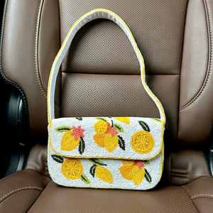 กระเป๋าถือทำมือประดับลูกปัดแก้วหลากสี ได้รับการรับรองจาก MS Handicraft ผลิตในอินเดีย รูปทรงและสีสามารถปรับแต่งได้ตามต้องการ ยูตะร์ - Product Image 1