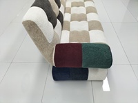 2612 #   Canapé-lit modulaire Gabu haut de gamme avec cadre en bois et rembourrage dense, accoudoirs carrés, design moderne et capitonné
