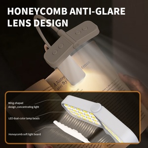 Mini USB Rechargeable Book Reading <b>Light</b> Wholesale LED Source Adjustable Brightness Novelty Style White Blue Metal DC/Battery - Product Image 3