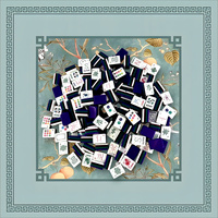 Mahjong américain de luxe en acrylique à 4 couches avec tapis floral impérial, 160 tuiles de 30 mm, kit de jeu portable robuste pour la maison et les voyages