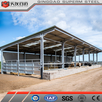 Bâtiment préfabriqué à structure légère en acier à faible coût pour hangars de moutons de chèvre vache/ferme bovine à prix bon marché