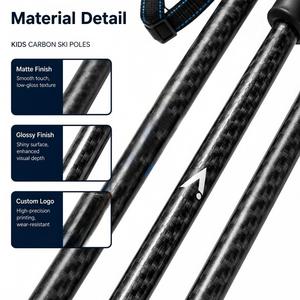 Bâtons de <span class=keywords><strong>ski</strong></span> en carbone composite pour enfants, légers, options de couleurs personnalisées, fournisseur OEM direct, équipement de sports d'hiver - Product Image 4