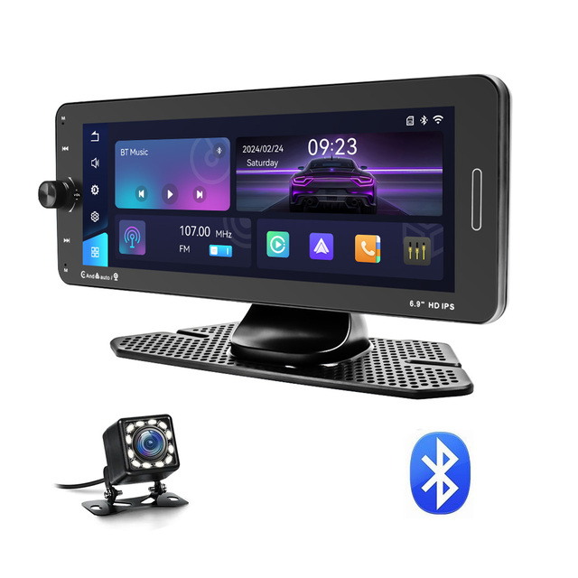 10.26 Inch MP5 Portable Display Car Radio Wireless Carplay Android Auto Mirror Link 1280*480 Touch Screen FM BT5.2