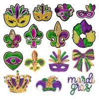 Vente en gros usine : Nouveaux modèles de patchs à sequins brillants pour carnaval, à thermocoller, petits patchs brodés à sequins pour chapeaux, idéaux pour le Mardi Gras