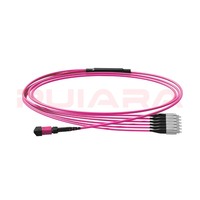 Kabel Patch serat optik pabrik MPO ke FC UPC Multimode OM4 8 Core Simplex FTTH Jumper kabel serat optik