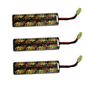 エアソフトガン用<span class=keywords><strong>9.6V</strong></span> 1200mAh <span class=keywords><strong>2</strong></span>/<span class=keywords><strong>3A</strong></span>充電式ニッケル水素電池パック - Product Image 1