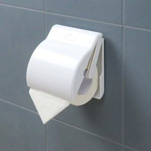 Porte-papier toilette mural pour villa, design moderne en plastique blanc, sans perçage, pour salle de bain - Product Image 2